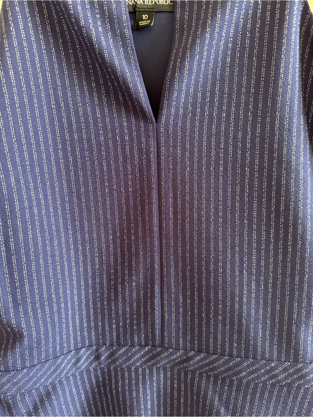 Banana Republic Navy Pinstripe Notch-Neck Peplum Cami women - Picture 10 of 11